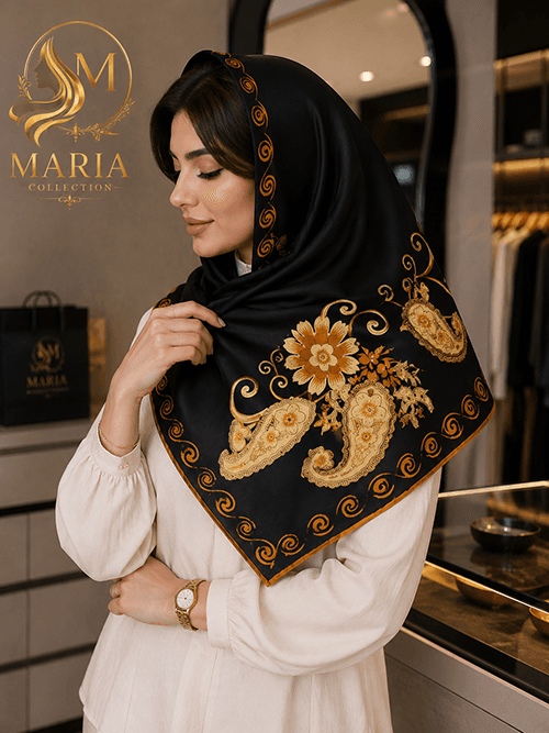 روسری ساتن زنانه طرح سنتی