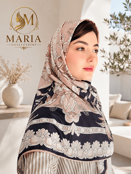 روسری مجلسی مینیمال | صورتی پاستیلی